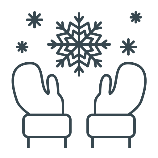 Christmas, first snow, hands, snow, snowflake, winter, xmas icon